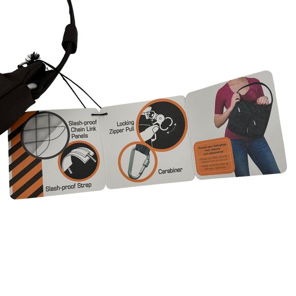 NWT Travelon Anti-Theft Bucket Tote Bag Multiple Zipper Pockets Brown - Picture 12 of 13